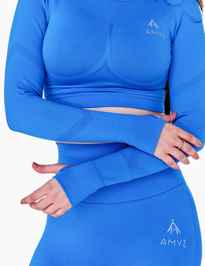 Amyz Long Sleeve Shirt Set (Blue)